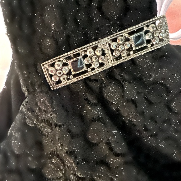 Fancy textured black top with subtle sparkles - Picture 2 of 6